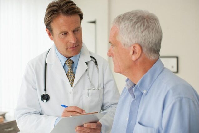 Man with prostatitis at urologist's appointment